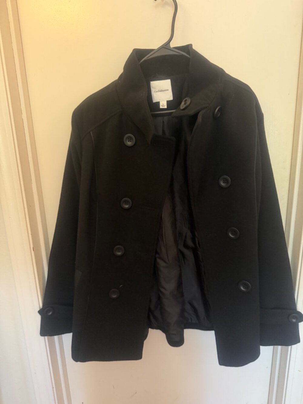 Croft & Barrow Black Wool Peacoat W L